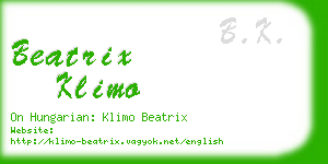 beatrix klimo business card